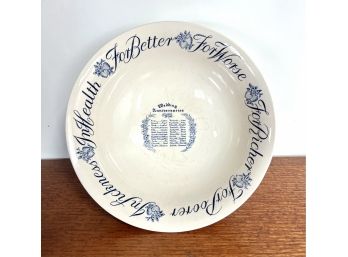 Royal Staffordshire  Ceramics Burslem England Wedding Bowl Blue White 9.5'