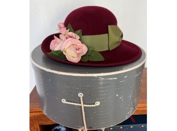 Vintage Darcy Creech Martha's Vineyard Designer Hat With Original Hatbox