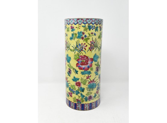 Chinese Cylindrical Porcelain Vase
