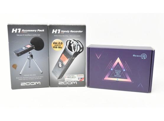 Zoom H1 Handy Recorder, Accessory Pack & Cassette To MP3 Converter
