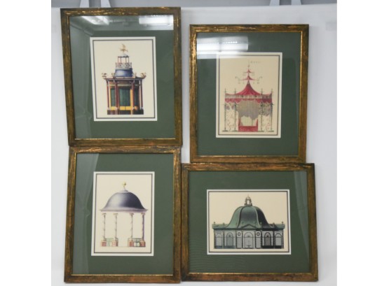 Four Lithographic Reproductions Of Archtectural Detail Plates