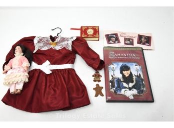American Girl Doll Samantha Holiday Dress & Accessories