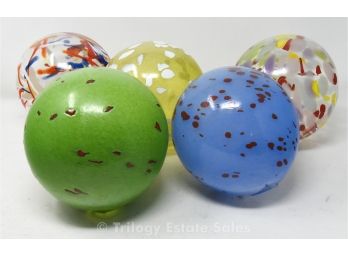 Five Berkshire Glass Spheres