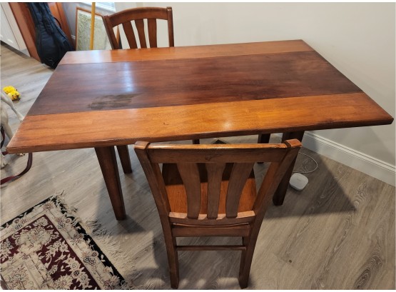 Beautiful Maple Drop Leaf Table With 2 Chairs