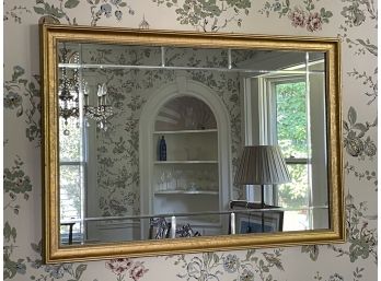 Fancy Gold Framed Mirror With Beveled Glass Design