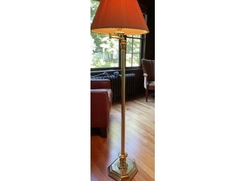 Tall Brass Extended Arm Floor Lamp With Shade