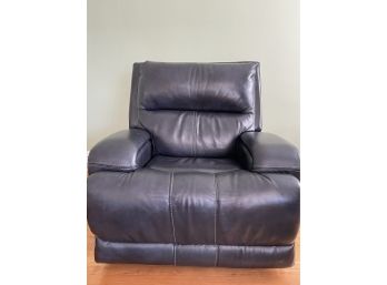 Motorized Electric Midnight Blue Leather Recliner Chair