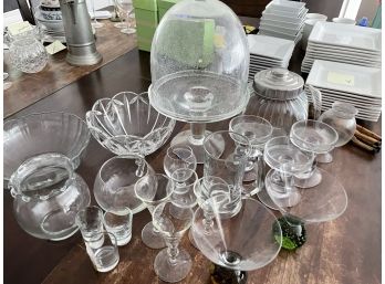 Miscellaneous Glass Lot - Covered Desert Pedestal, Assorted Glassware - All Shown In Photo