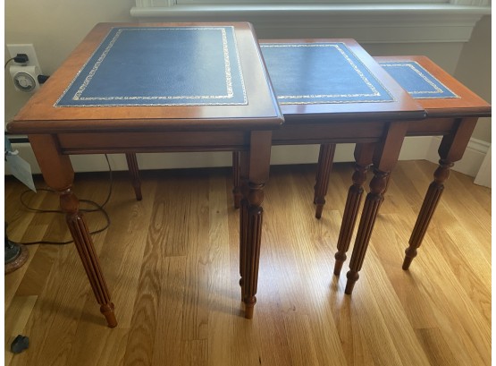 3 Marway Nesting Tables With Inlaid Leather Tops..LV20