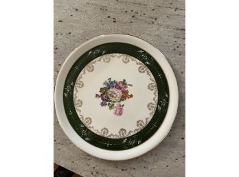 Large Limoges Pink And Green 12' Plate Made In France..K77