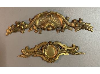 2 Ornate Brass Wall Hangings 16.5' & 13'..B143