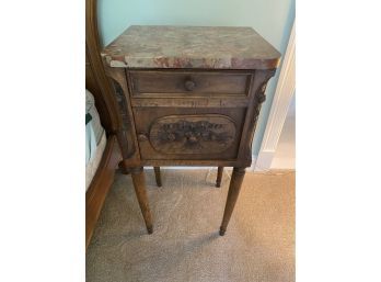 Antique French Ornate Nightstand / End Table With Marble Top From Paris..BR3