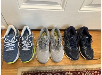 3 Pairs ASICS Womans Gently Worn Sneakers