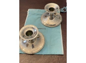 Tiffany &  Co Makers Sterling Candle Holders 23295..DR354
