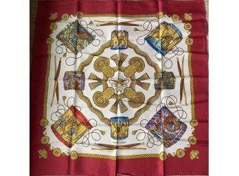 NEW Hermes Silk Scarf Les Tambours..2BR262