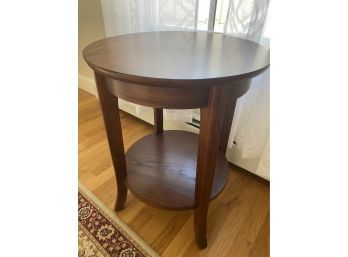 Round Wooden Two Tiered Accent Table..F34
