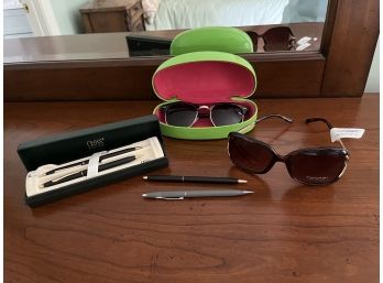 New Tahari Sunglasses And New Cross Pen Set, Etc..BR245