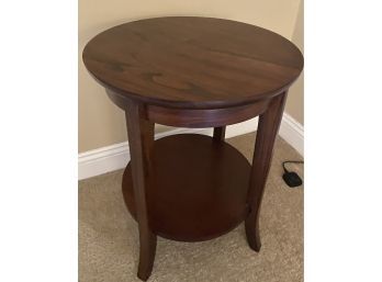 Round Wooden Two Tiered Accent Table..3BR294