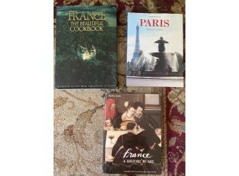 Three Large French Related Coffee Table Books 1 Is A Cookbook..LV24