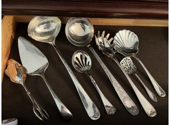 8 Pc Collection Of Assorted Silverplate Serving Spoons..DR118