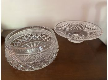 Two Large Crystal Centerpiece Bowls..LV33