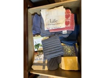Miscellaneous Kitchen Drawer Items - Assorted Pot Holders Towels, Etc...K86