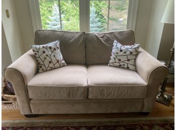 Microfiber Loveseat With Decorative Pillows..LV19