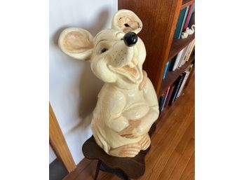 1960s Marwal Industries Smiling Laughing Comical Rat Statue Figure 22' Tall X 12' Across Base -Ear Damage