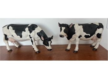 Pair (2) Large Bovine Beauties Grazing Black & White Dairy Cows Large 14 Inches Udderly Fantastic
