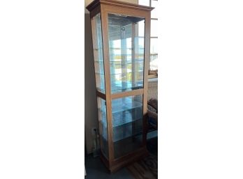 Tall Narrow Curio Display Cabinet With 7 Glass Shelves. 22' X 72' X 10.75'