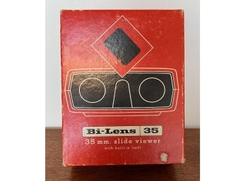 Vintage 1950s Bi-Lens 35MM Slide Viewer Bakelite With Original Box & Paperwork