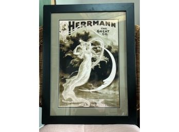 Herrmann The Great Co. Magician Vintage Framed Poster 'Maid Of The Moon' 18' X 24'