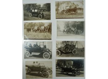 Lot Of 8 RPPC Ford Automobiles