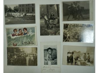 Lot Of 8 RPPC Misc (  Boxing Match, Shoe Shine, Decoration Day In Winthrop, MA)