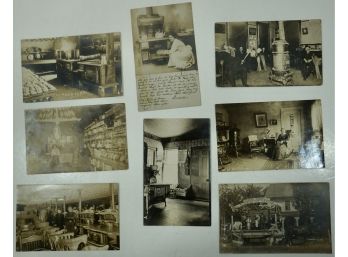 Lot Of 8 RPPC (Early Stove's, Interiors & Lumber Camp))