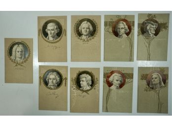 Lot Of 9 Composer Postcards (Chopin, Mozart, Wagner, Liszt)