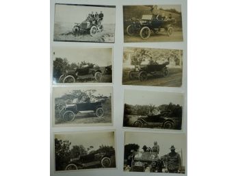 Lot Of 8 RPPC Ford Automobiles
