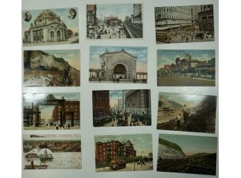 Lot Of 12 RPPC (Panama Canal, Denver, St Joseph's Hospital, Temple Of Music, Pipe Organ, Old Orchard Beach)