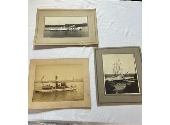 Lot Of 3 Antique Ship Pictures & Information