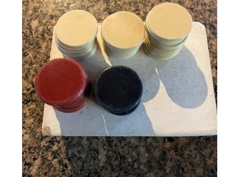 Lot Of 58 Clay Poker Chips