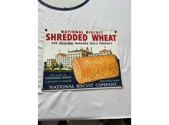 National Biscuit Shredded Wheat Sign 9 X 11 1/2
