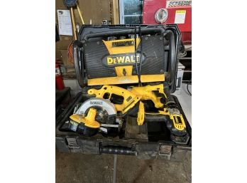 Dewalt 18V Drill, Circular Saw, Saltzall, Battery Charger Radio & 1 Battery (working)