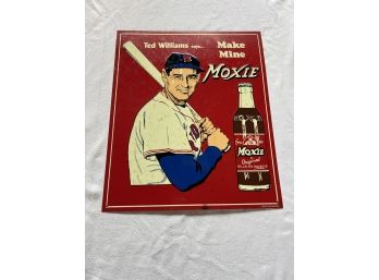 Ted Williams Moxie Sign 11 X 13