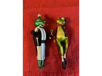 #3 Lot Of 2 Frog Ornaments