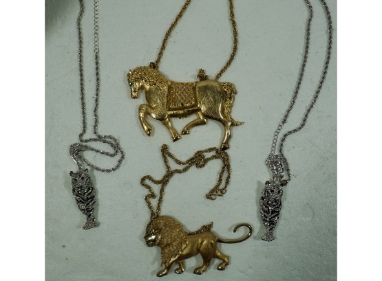 Lot Of 4 Animal Necklace's