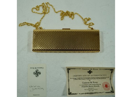 Camrose & Kross Reproduction Of The Jacqueline Bouvier Kennedy Collection Gold Clutch