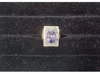 Sterling Silver & Amethyst Ring Size 8