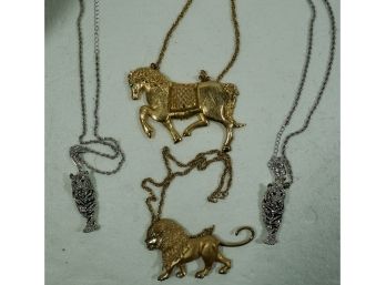 Lot Of 4 Animal Necklace's