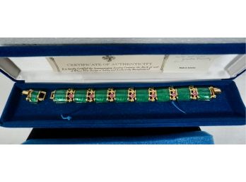 Camrose & Kross Reproduction Of The Jacqueline Bouvier Kennedy Collection Green Enamel Bracelet