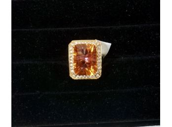 Sterling Silver & Citrine Ring Size 8
